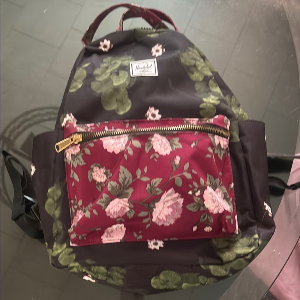 Herschel Supply Company Women's Floral Backpack - Black and Red